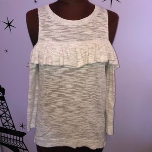 Express cold shoulder ruffle top